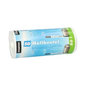 Müllbeutel 60 l, weiss, H 81 x B 63 cm