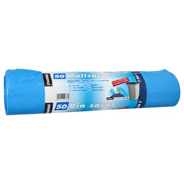 Müllsäcke 120 Liter, blau, H 110 x B 70 cm, mit biologisch verrottbaren Zusätzen