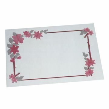 Papier Tischsets, 30 x 40 cm, weiss "Blumenranke"