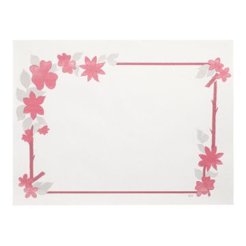 Papier Tischsets, 30 x 40 cm, weiss "Blumenranke"