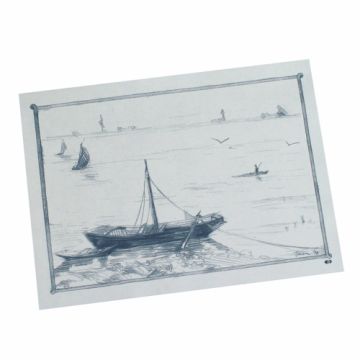 Papier Tischsets, 30 x 40 cm, weiss "Ruderboot"