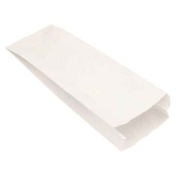 Papierfaltenbeutel, Cellulose, 42 x 15 cm x 7 cm weiss, Füllinhalt 3 kg, gefädelt 