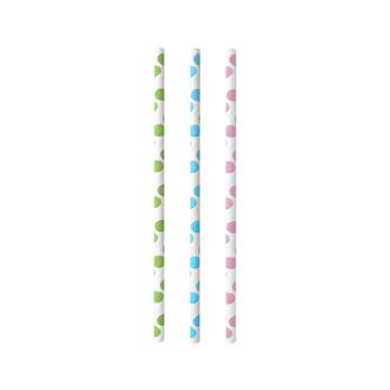 Papierstrohhalme Ø 6 mm · 20 cm "Dots"
