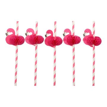 Papierstrohhalme Ø 6 mm · 20 cm pink "Flamingo"