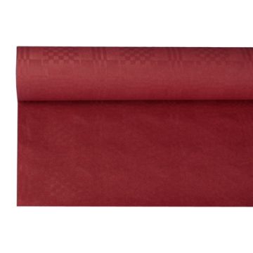 Papiertischdecke bordeaux mit Damastprägung 8 x 1,2 m