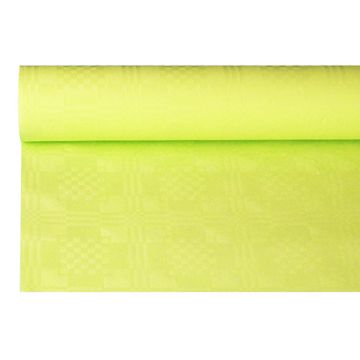 Papiertischdecke limonengrün mit Damastprägung 6 x 1,2 m