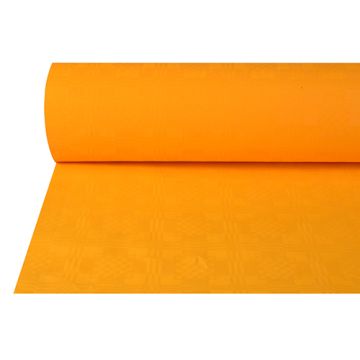 Papiertischdecke, orange mit Damastprägung 50 x 1 m