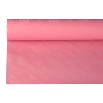 Papiertischdecke rosa mit Damastprägung 8 x 1,2 m