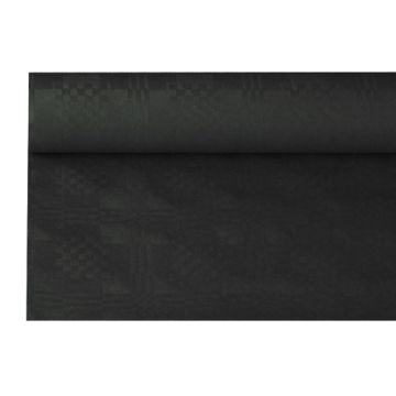 Papiertischdecke schwarz mit Damastprägung 8 x 1,2 m