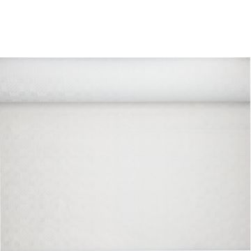 Papiertischdecke, weiss mit Damastprägung 50 m x 1,2 m