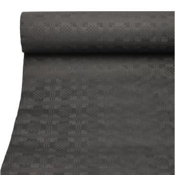 Papiertischdecke, schwarz mit Damastprägung 50 x 1 m