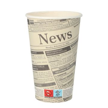 Pappbecher "To Go", 0,4 l "Newsprint"