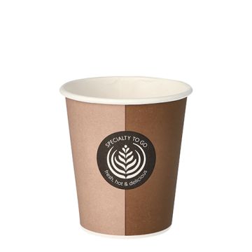 Pappbecher für Heißgetränke, 0,2 l mit Motiv "To Go" 