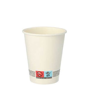 Pappbecher für Heißgetränke, 0,2 l weiss