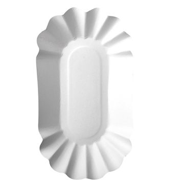 Pappschalen oval "pure" 10,5 x 20 x 3,5 cm weiss 
