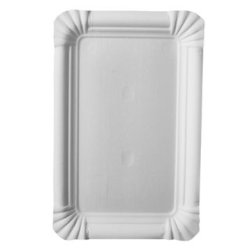 Pappteller eckig 13 x 20 cm weiss