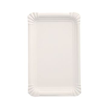 Pappteller eckig 13 x 20 cm weiss