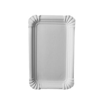 Pappteller eckig "pure", 10 x 16 cm weiss