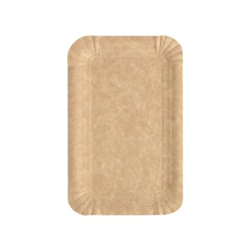 Pappteller eckig "pure" 10 x 16 cm braun