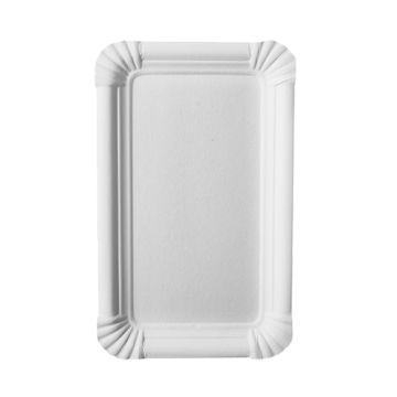 Pappteller eckig "pure" 11 x 17,5 cm, weiss