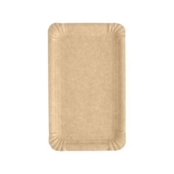 Pappteller eckig "pure" 11 x 17,5 cm braun