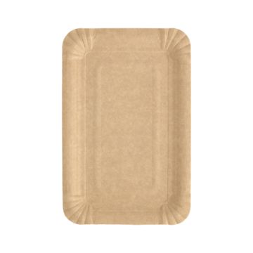 Pappteller eckig "pure" 13 x 20 cm braun