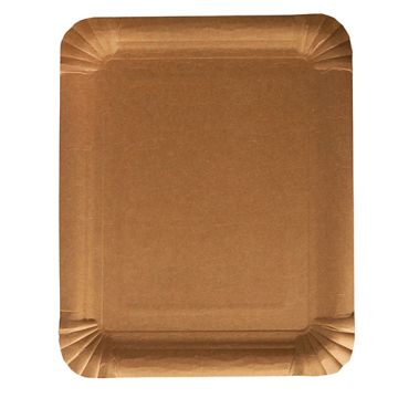 Pappteller eckig "pure" 16,5 x 20 cm braun