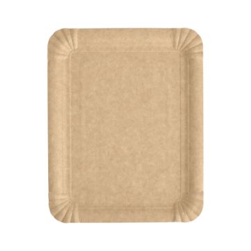 Pappteller eckig "pure" 16,5 x 20 cm braun