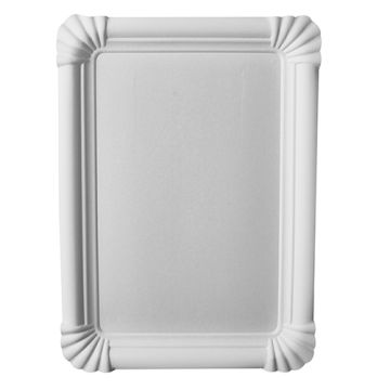 Pappteller eckig "pure" 16,5 x 23 cm weiss