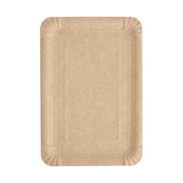 Pappteller eckig "pure" 16,5 x 23 cm braun