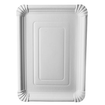 Pappteller eckig "pure" 24 x 33 cm, weiss