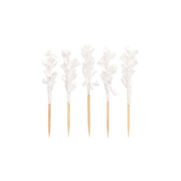 Partypicker 6,8 cm weiss "Frills"