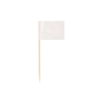 Partypicker, Flaggen 8 cm weiss 