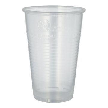 Plastikbecher (PP), 0,5 l Ø 9,5 cm · 13,7 cm transparent mit Schaumrand