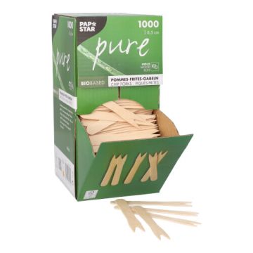 Pommesgabeln aus Holz "pure" 8,5 cm