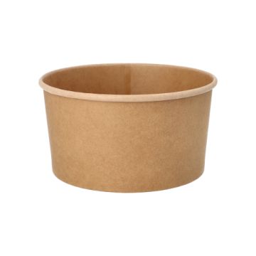 Salatschalen To Go aus Pappe, rund, 1000 ml, braun,  Ø 15 cm, 7,5 cm