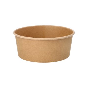Salatschalen To Go aus Pappe, rund, 750 ml, braun,  Ø 15 cm, 6 cm