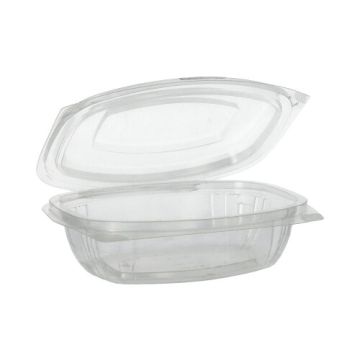 Salatschalen To Go mit Klappdeckel, PLA "pure" 375 ml 4,8 x 16,1 x 13,2 cm glasklar