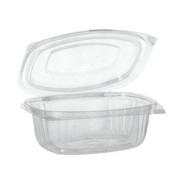 Salatschalen To Go mit Klappdeckel, PLA "pure" 500 ml 6,4 x 16,1 x 13,2 cm glasklar
