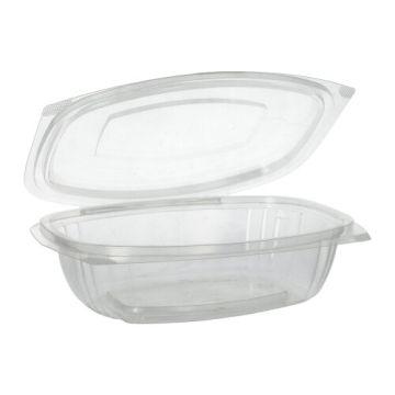 Salatschalen To Go mit Klappdeckel, PLA "pure" 750 ml 6,6 x 20,5 x 16,8 cm glasklar