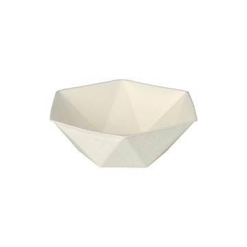 Schalen aus Zuckerrohr "pure" 6-eckig 400 ml, 5 x 16 x 14 cm weiss "Diamond"