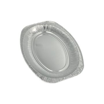 Servierplatten, Alu oval 35 x 24,5 cm