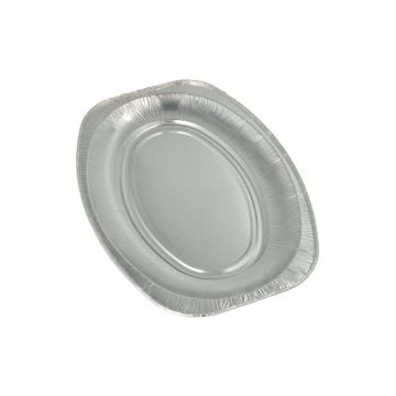 Servierplatten, Alu oval 35 x 24,5 cm