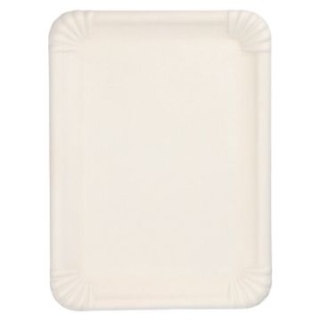 Servierplatten aus Zuckerrohr eckig "pure" 26 x 35 cm weiss