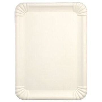 Servierplatten aus Zuckerrohr eckig "pure" 26 x 35 cm weiss