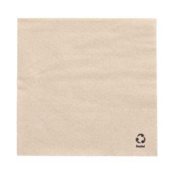 Servietten, 1-lagig 1/4-Falz 33 x 33 cm natur aus recyceltem Papier