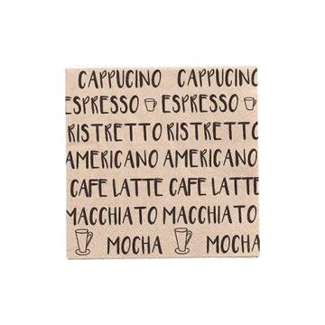 Servietten, 3-lagig 1/4-Falz 25 cm x 25 cm natur "Coffee Specialities" aus recyceltem Papier