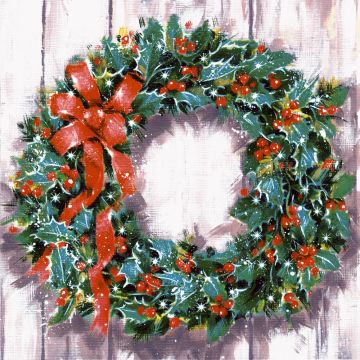 Servietten, 3-lagig 1/4-Falz 33 cm x 33 cm "Classic Wreath"
