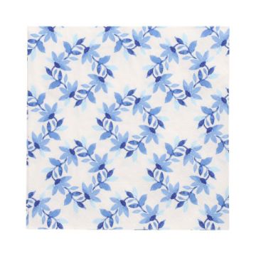 Servietten, 3-lagig 1/4-Falz 33 x 33 cm "Blue Wreaths"