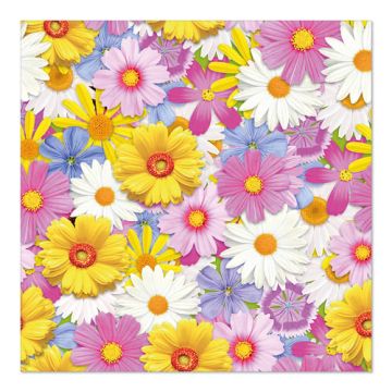 Servietten, 3-lagig 1/4-Falz 33 x 33 cm "Daisies Mix"